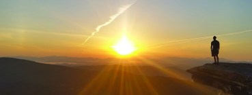 Voight standing on McAfee Knob. Voight originally didn't want to hike out to McAfee that morning, but was convinced to by a fellow hiker.
